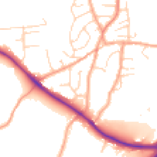 Daytime road noise heatmap for ME3 7AE