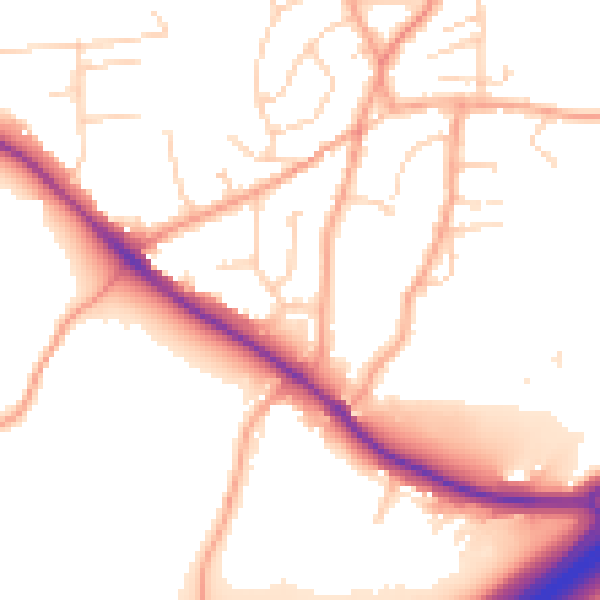 Daytime road noise heatmap for ME3 7AG
