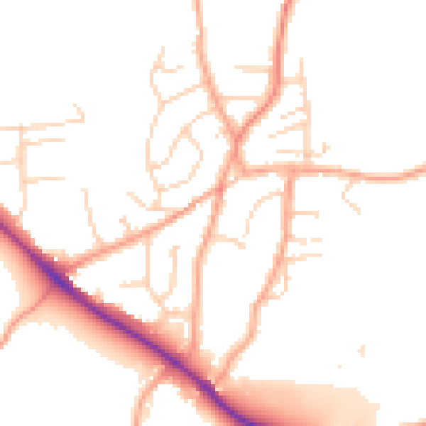 Daytime road noise heatmap for ME3 7AS