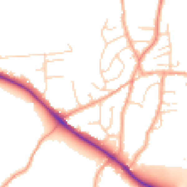 Daytime road noise heatmap for ME3 7BH