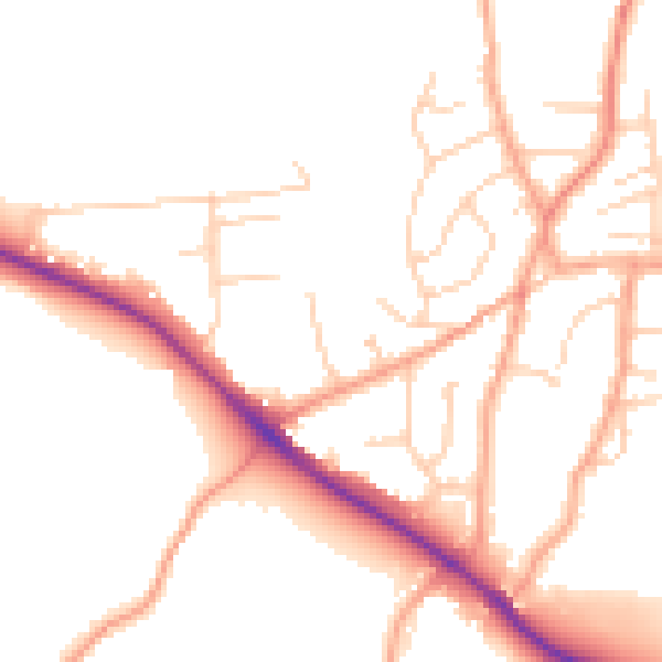 Daytime road noise heatmap for ME3 7BW