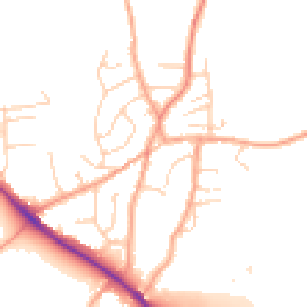 Daytime road noise heatmap for ME3 7DA