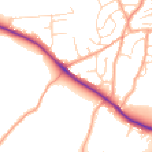 Daytime road noise heatmap for ME3 7DR