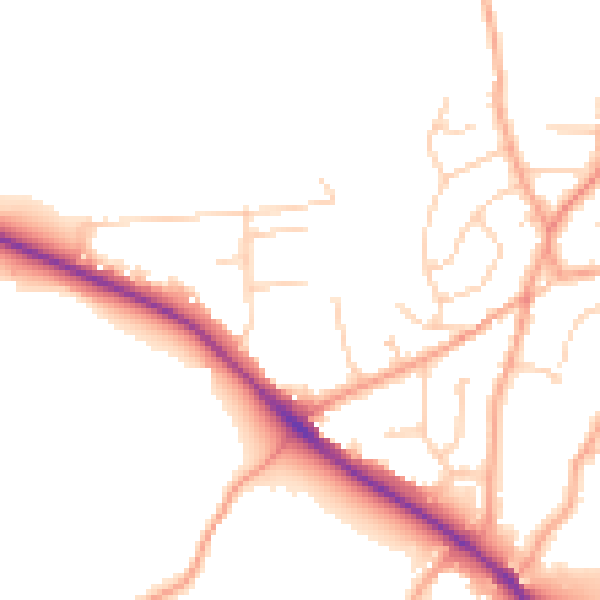 Daytime road noise heatmap for ME3 7EB