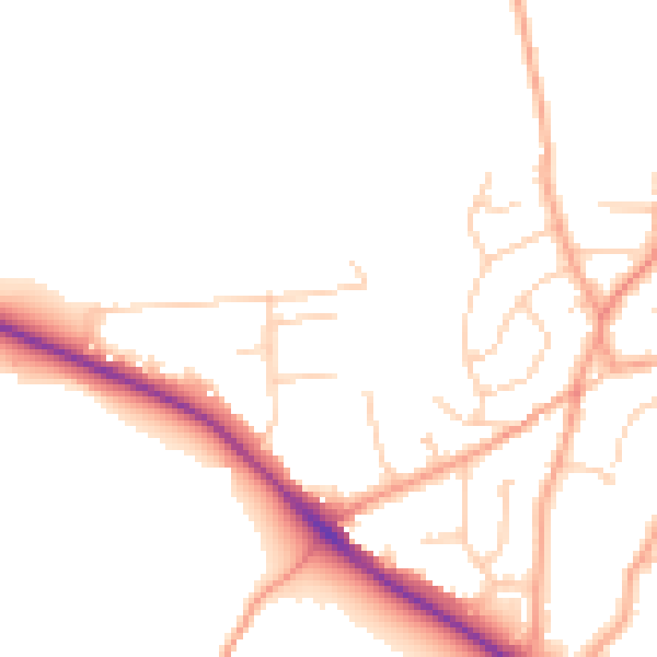 Daytime road noise heatmap for ME3 7EE