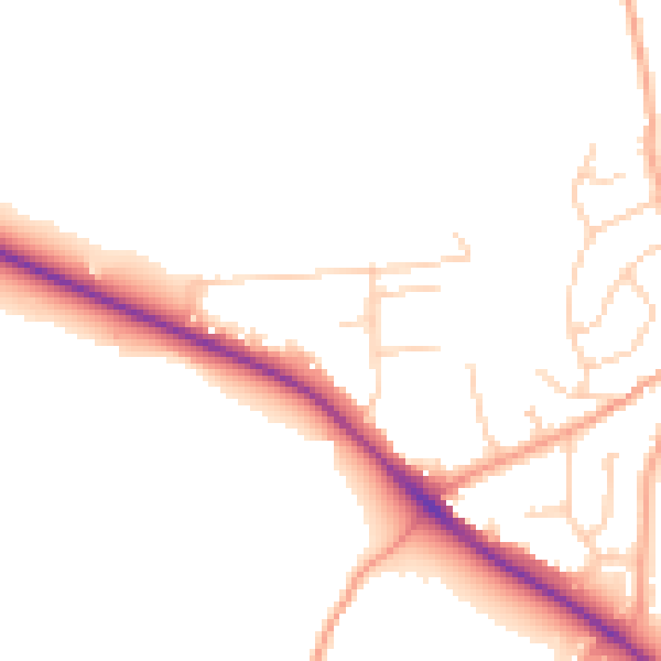 Daytime road noise heatmap for ME3 7EL