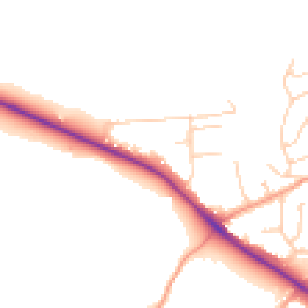 Daytime road noise heatmap for ME3 7EQ