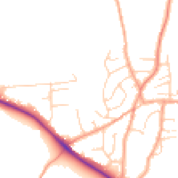 Daytime road noise heatmap for ME3 7EW