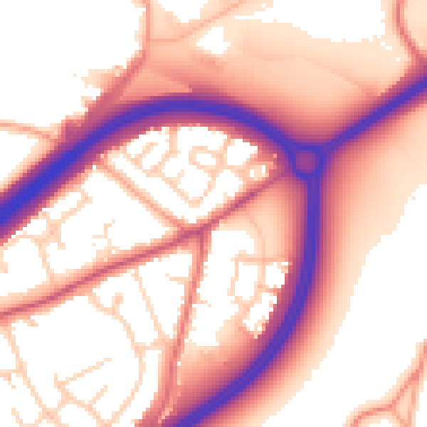 Daytime road noise heatmap for ME3 8AA