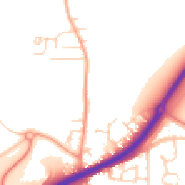 Daytime road noise heatmap for ME3 8AB