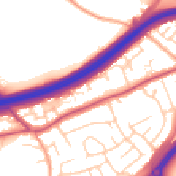 Daytime road noise heatmap for ME3 8AY