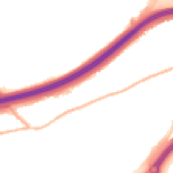 Night-time road noise heatmap for ME3 8AY