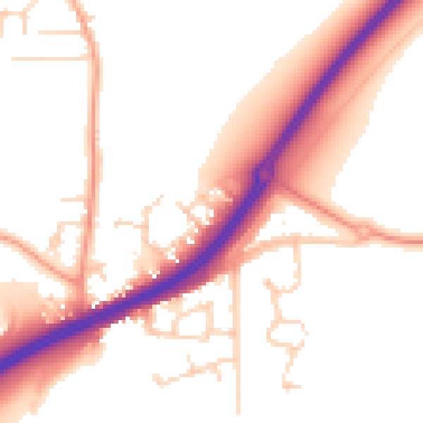 Daytime road noise heatmap for ME3 8FW