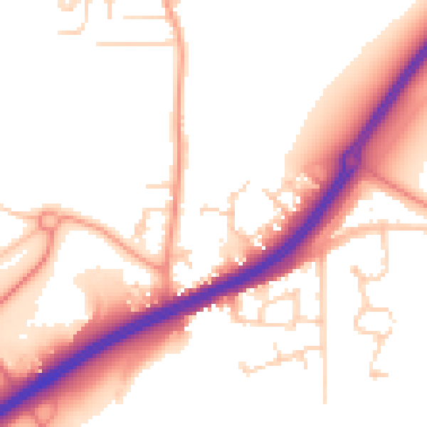 Daytime road noise heatmap for ME3 8FX