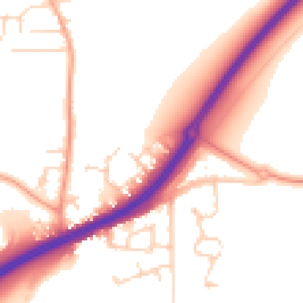 Daytime road noise heatmap for ME3 8FY