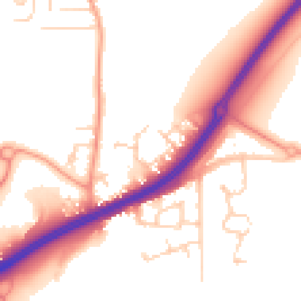 Daytime road noise heatmap for ME3 8GD