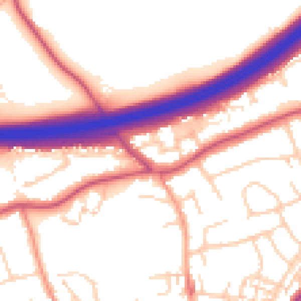Daytime road noise heatmap for ME3 8GR