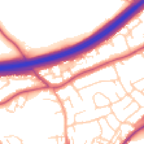 Daytime road noise heatmap for ME3 8GS