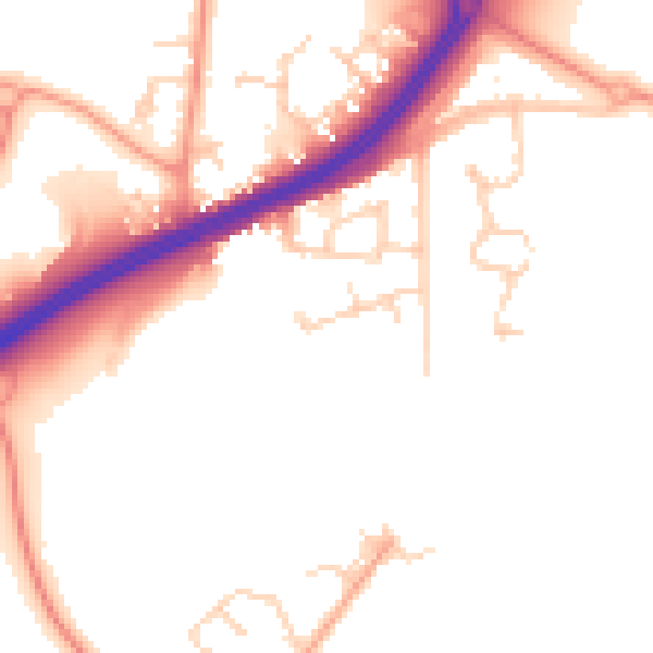 Daytime road noise heatmap for ME3 8GU