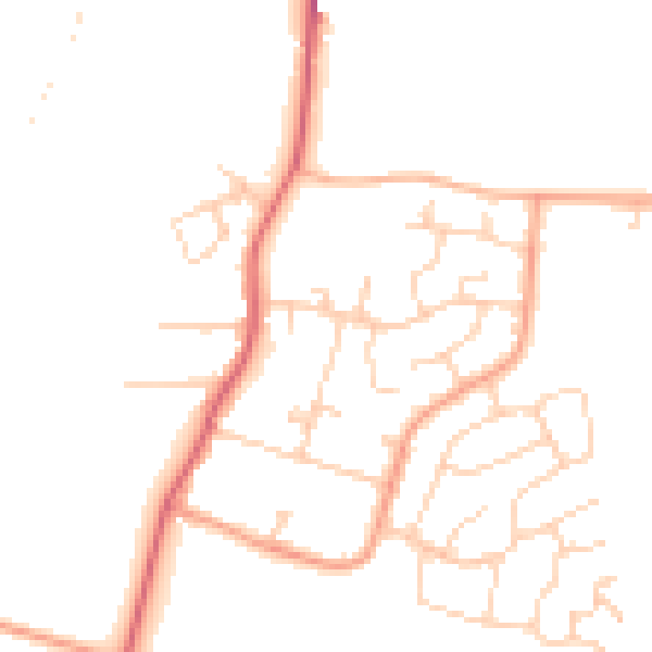 Daytime road noise heatmap for ME3 8JS