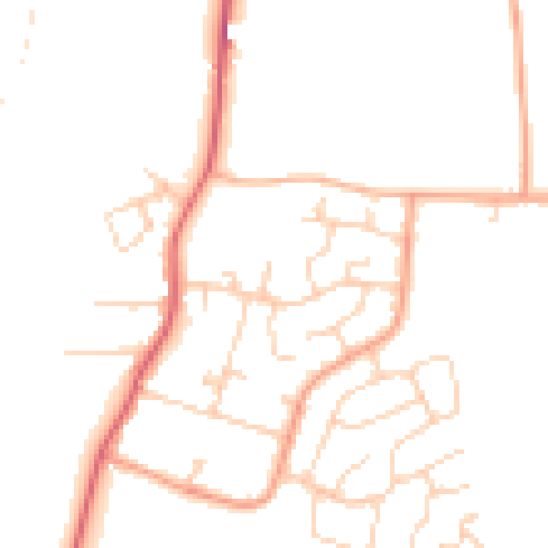 Daytime road noise heatmap for ME3 8JW