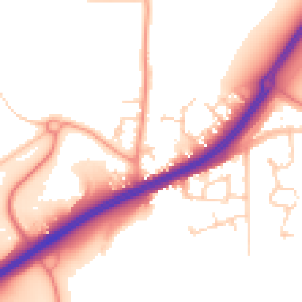 Daytime road noise heatmap for ME3 8LD