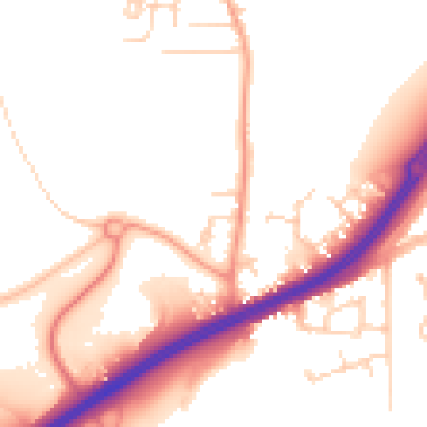 Daytime road noise heatmap for ME3 8LE