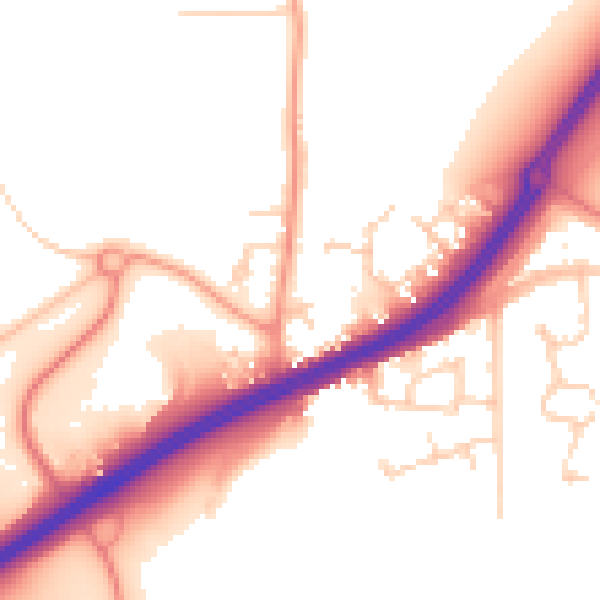 Daytime road noise heatmap for ME3 8LF