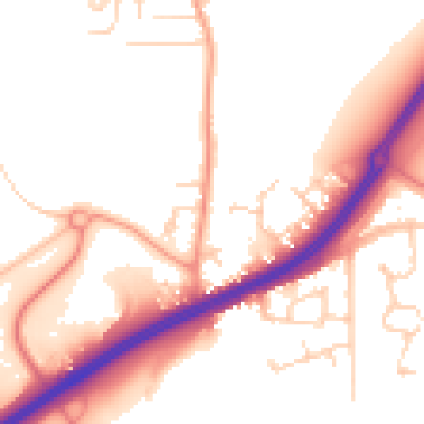 Daytime road noise heatmap for ME3 8LG