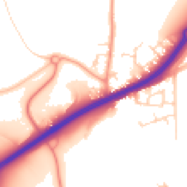Daytime road noise heatmap for ME3 8LH