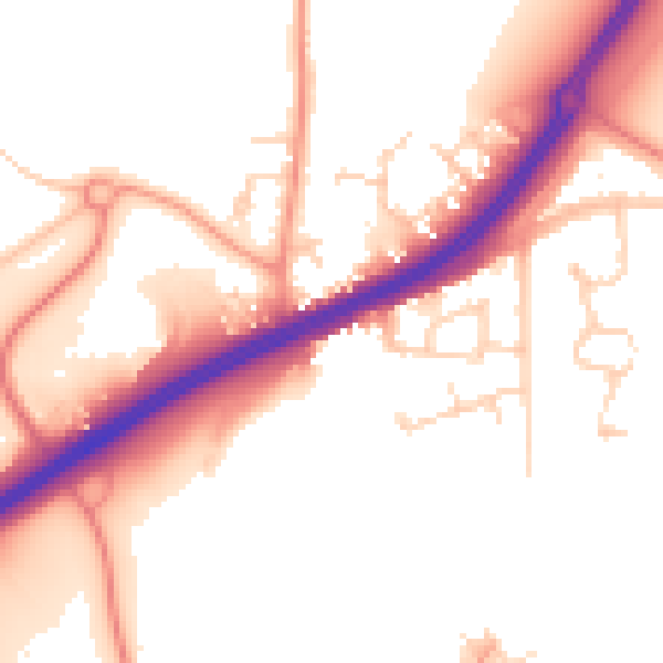 Daytime road noise heatmap for ME3 8LL