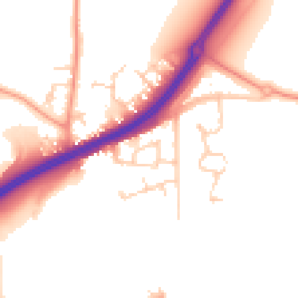 Daytime road noise heatmap for ME3 8LT