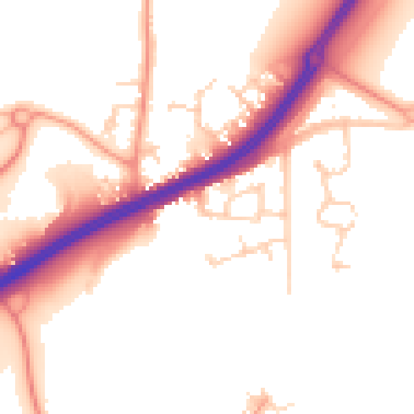 Daytime road noise heatmap for ME3 8LU