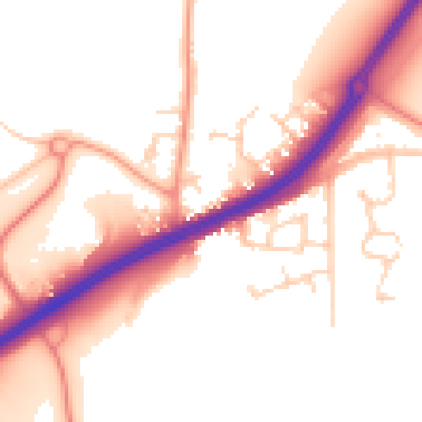 Daytime road noise heatmap for ME3 8LW