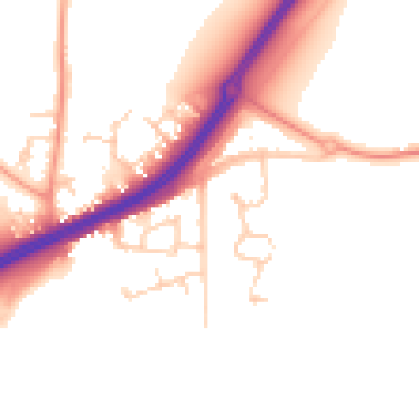 Daytime road noise heatmap for ME3 8LY