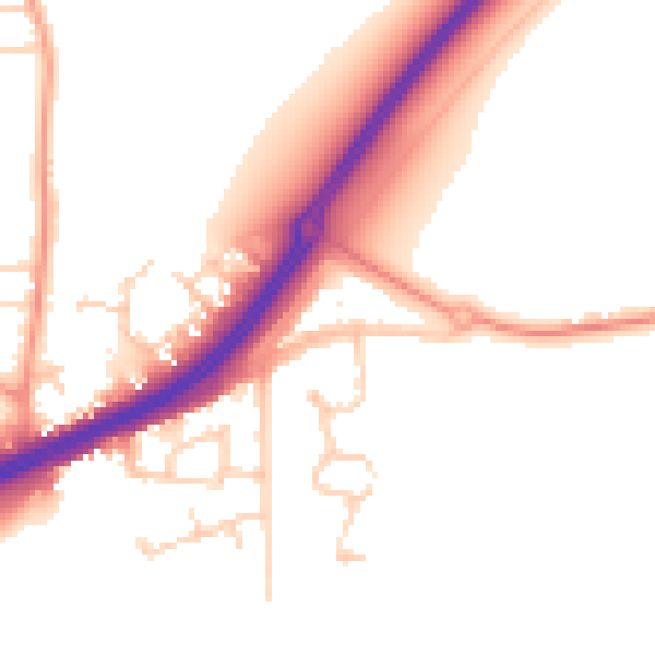Daytime road noise heatmap for ME3 8PP