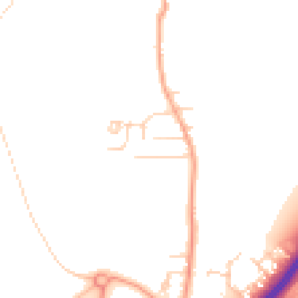 Daytime road noise heatmap for ME3 8PW