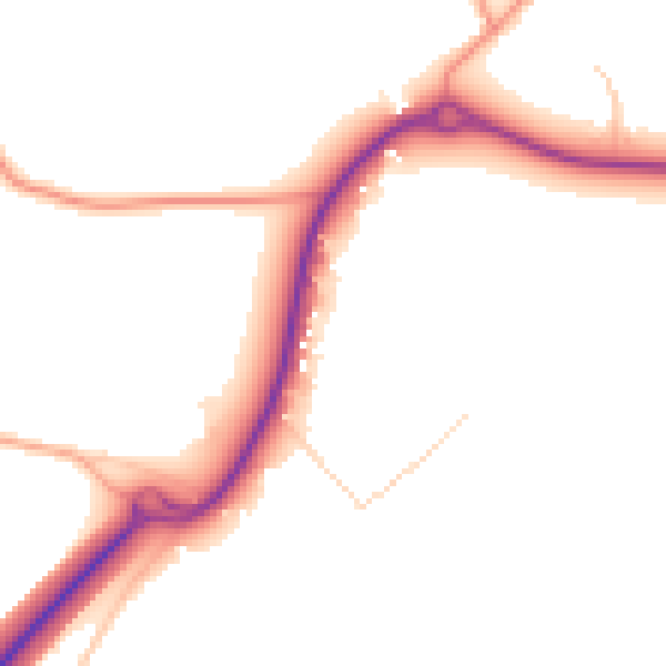 Daytime road noise heatmap for ME3 8QX