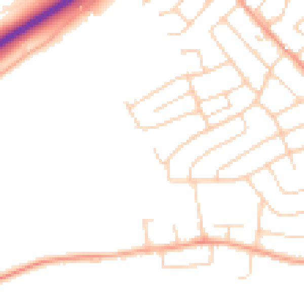 Daytime road noise heatmap for ME3 9BZ