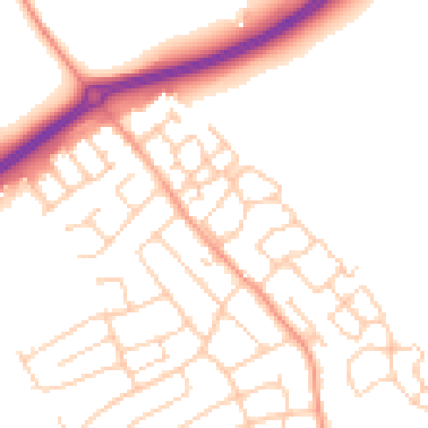 Daytime road noise heatmap for ME3 9FA