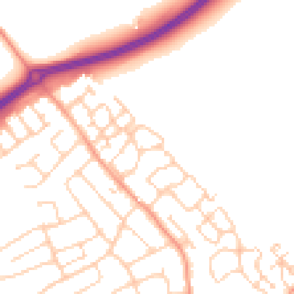 Daytime road noise heatmap for ME3 9FU