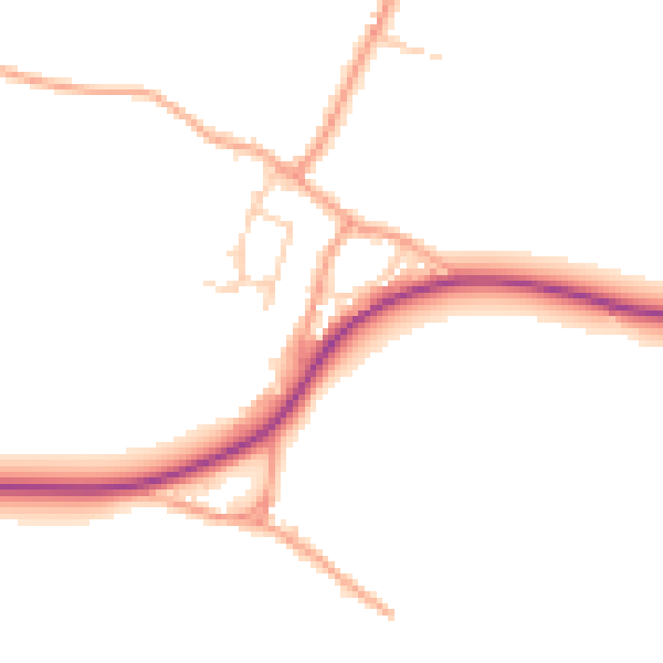 Daytime road noise heatmap for ME3 9HQ