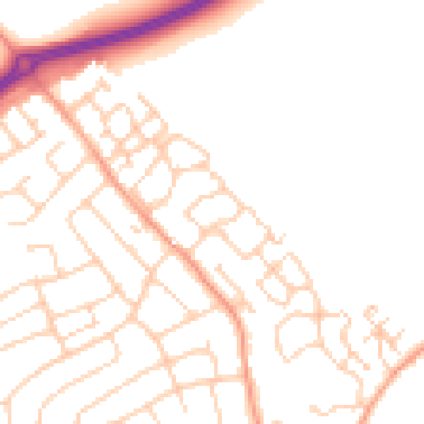 Daytime road noise heatmap for ME3 9JQ