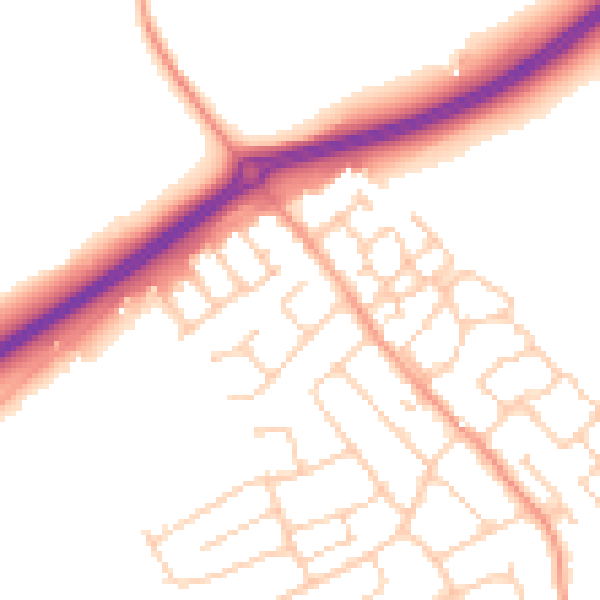Daytime road noise heatmap for ME3 9LF