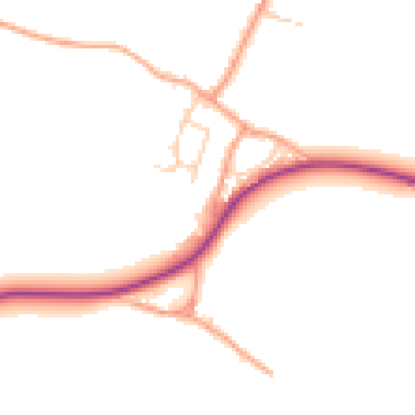Daytime road noise heatmap for ME3 9RJ