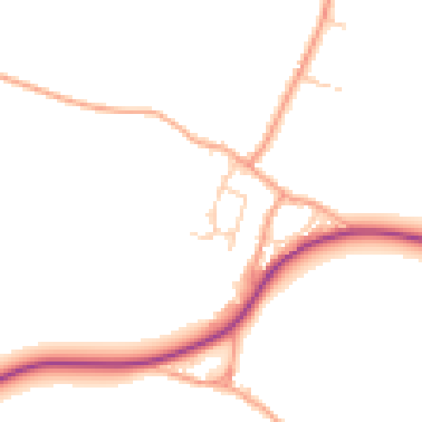 Daytime road noise heatmap for ME3 9ST