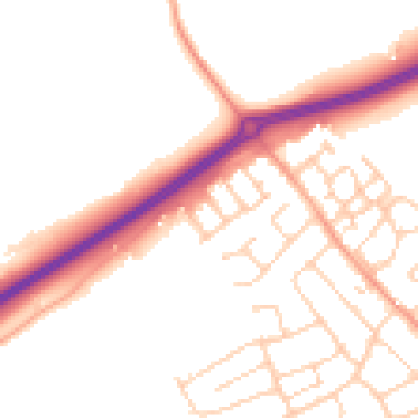 Daytime road noise heatmap for ME3 9UB
