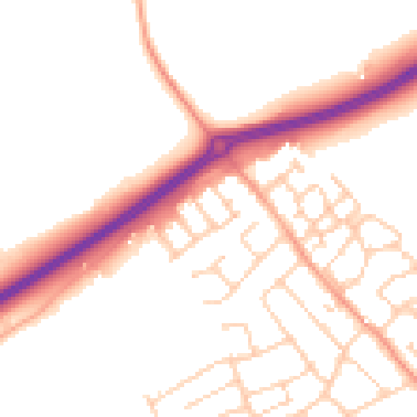 Daytime road noise heatmap for ME3 9UD