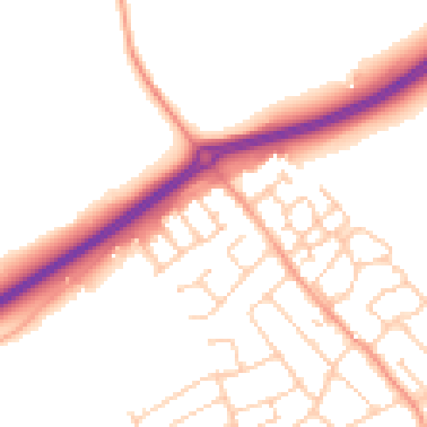 Daytime road noise heatmap for ME3 9UE