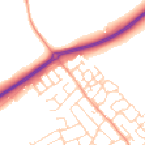 Daytime road noise heatmap for ME3 9UP